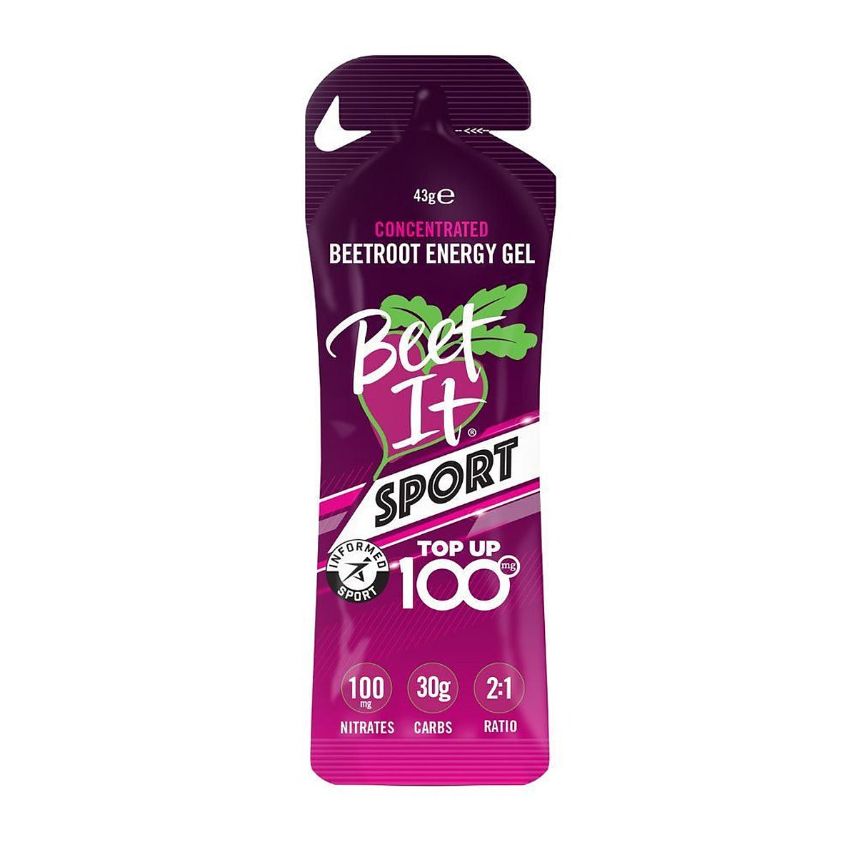 Beet It Beet-It Sport Concentrated Energy Gel Top Up 100 43g - 12 Pack