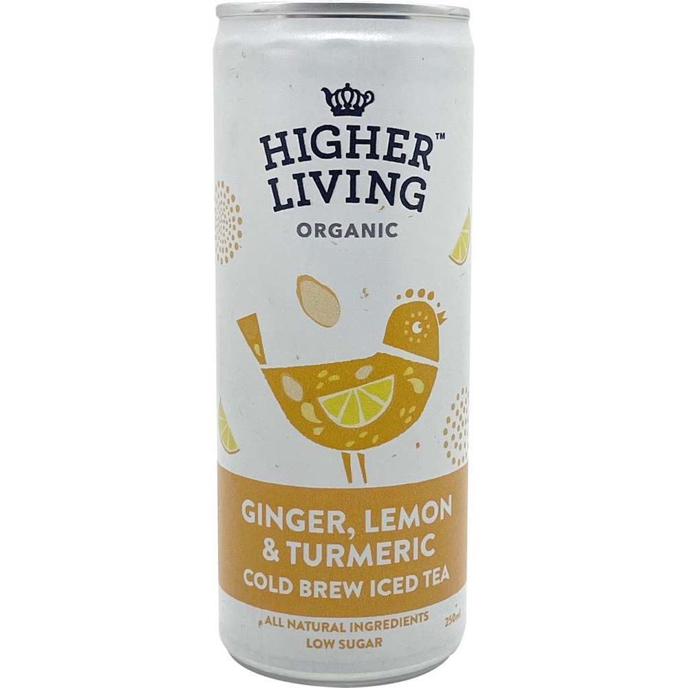 Higher Living Ginger Lemon & Turmeric Iced Tea 250ml - 6 Pack