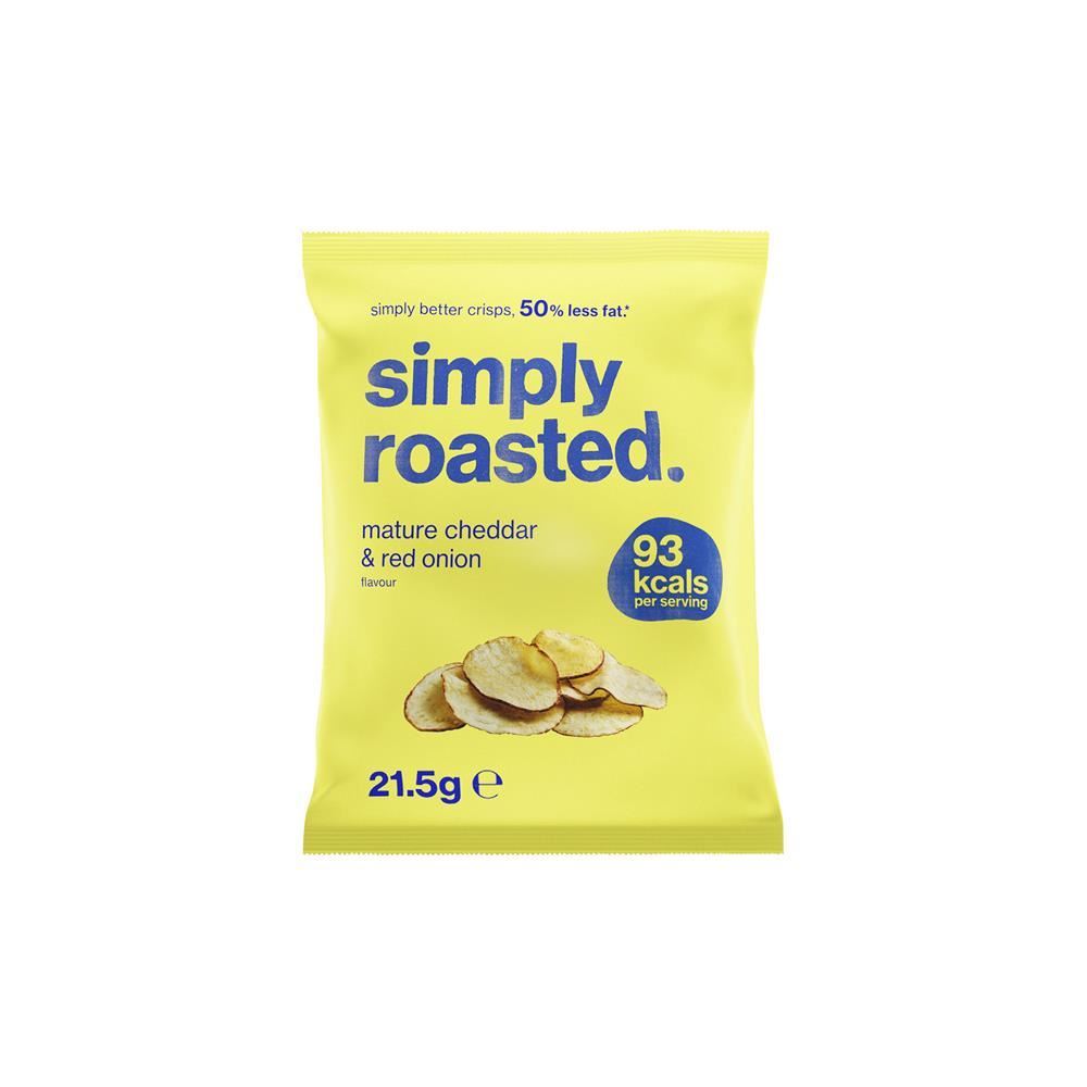 Simply Roasted Mature Cheddar & Red Onion Crisps 21.5g - 24 Pack