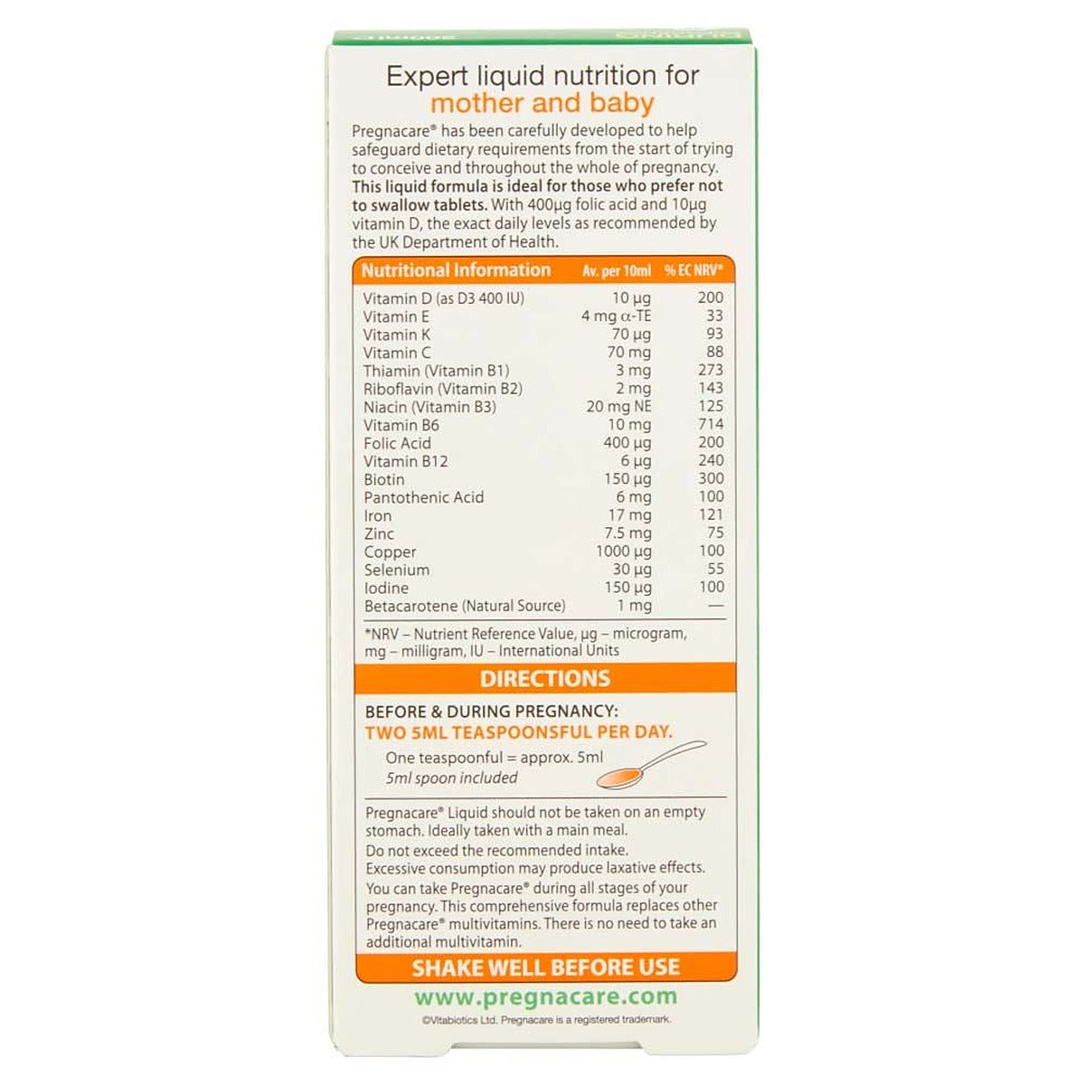 Vitabiotics Pregnacare Liquid - 200ml - image 4