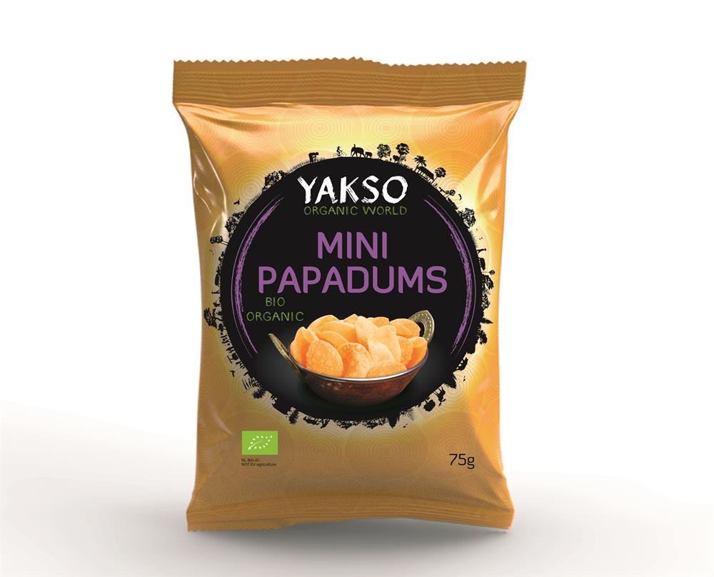 Yakso Organic and Gluten Free Mini Pappadums 75g - 6 Pack