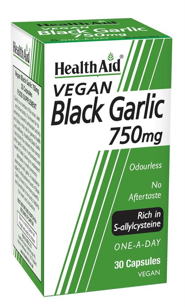 HealthAid Black Garlic 750mg 30 Vegicaps