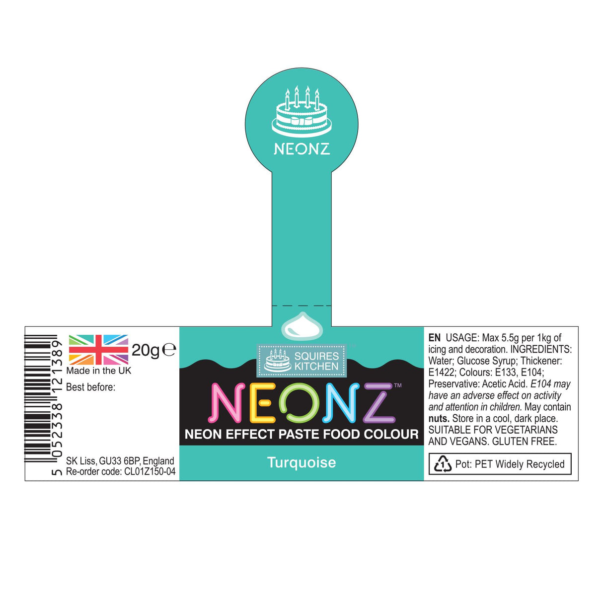 Squires Kitchen NEONZ Neon Effect Food Colouring Paste 20g - All Shades