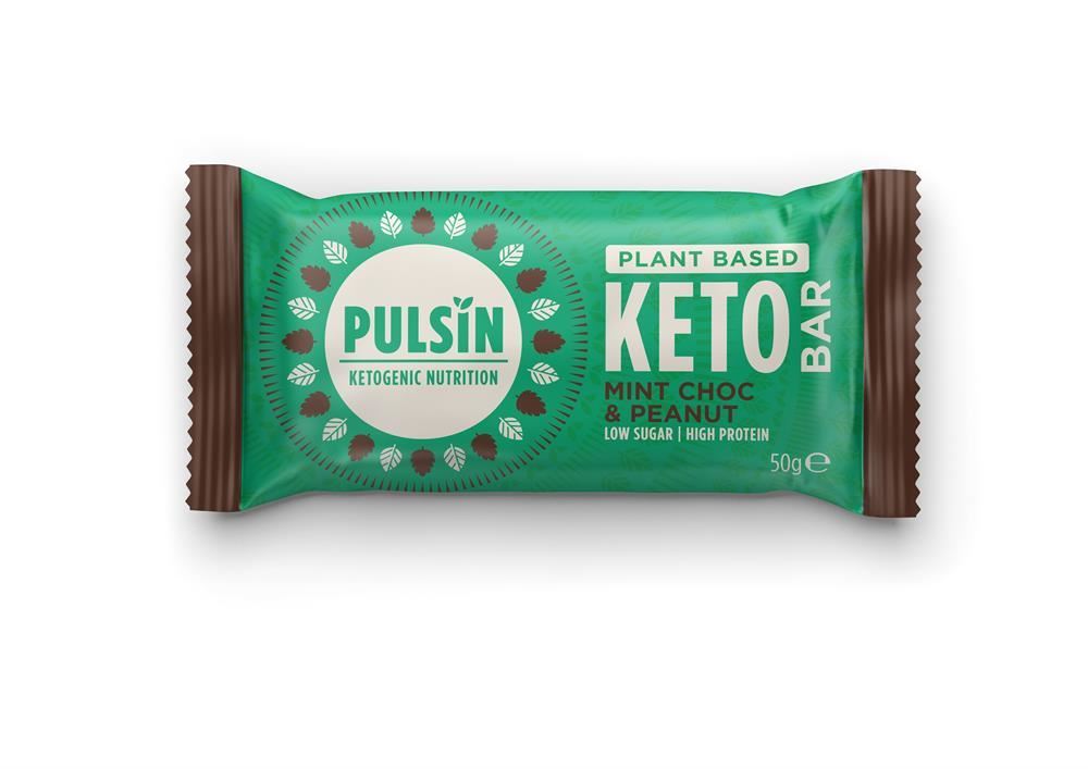 Pulsin Choc Mint & Peanut Keto Bar 50g - 18 Pack