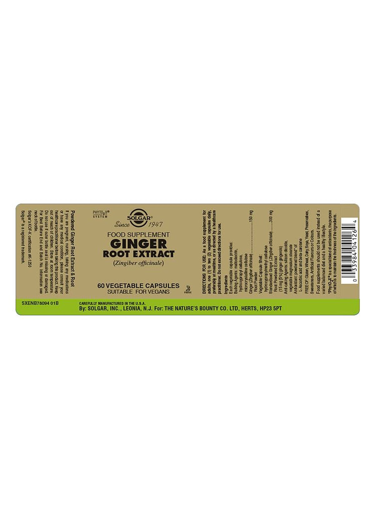 Solgar Ginger Root Extract - 60 Vegicaps - image 3