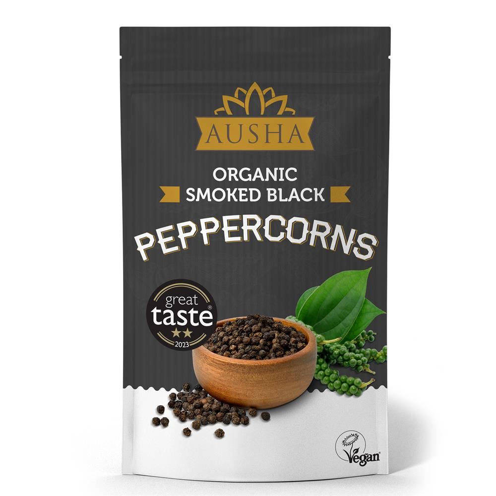 AUSHA Organic Smoked Black Peppercorns 100g