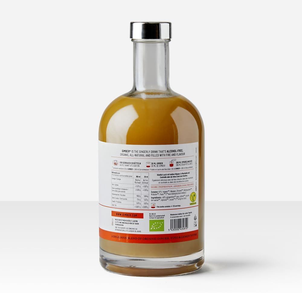 Gimber Organic No2 Brut Ginger Alcohol Free Less Sugar Drink - 700 ml