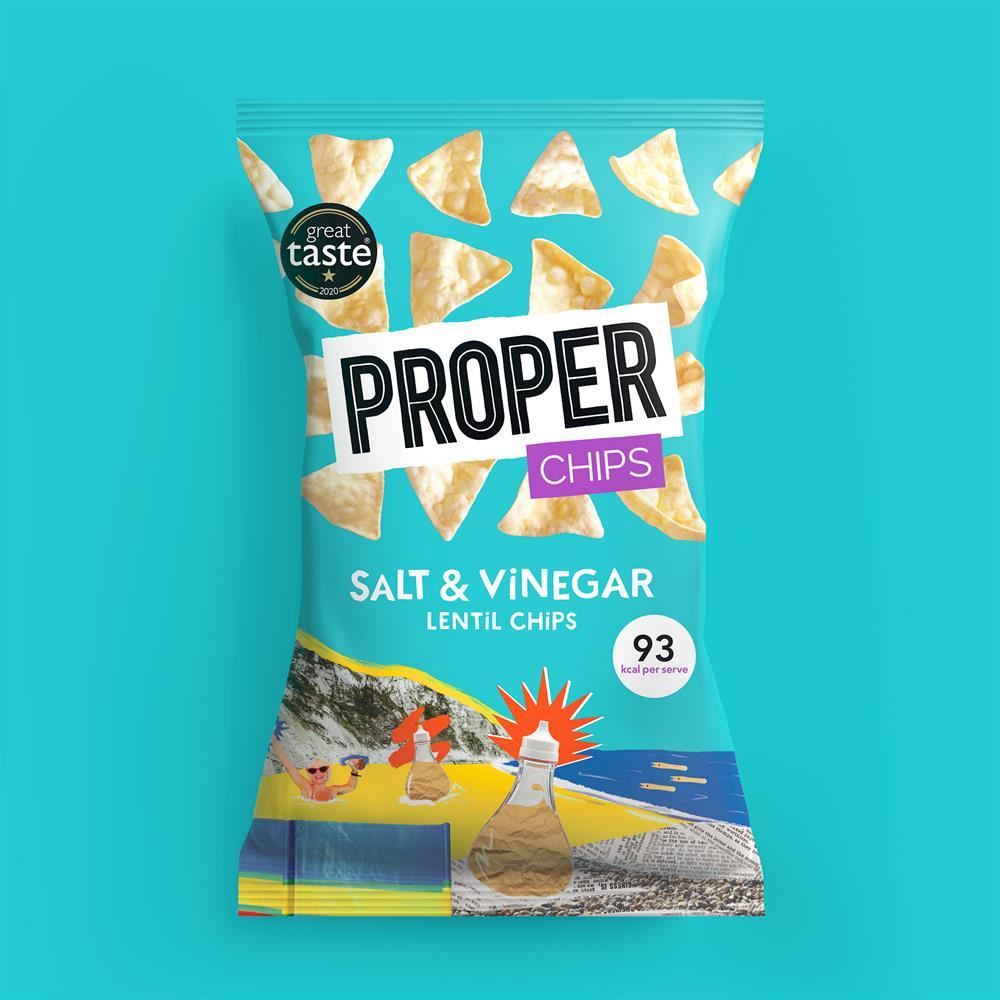 Properchips Salt & Vinegar Lentil Chips 85g - 8 Pack
