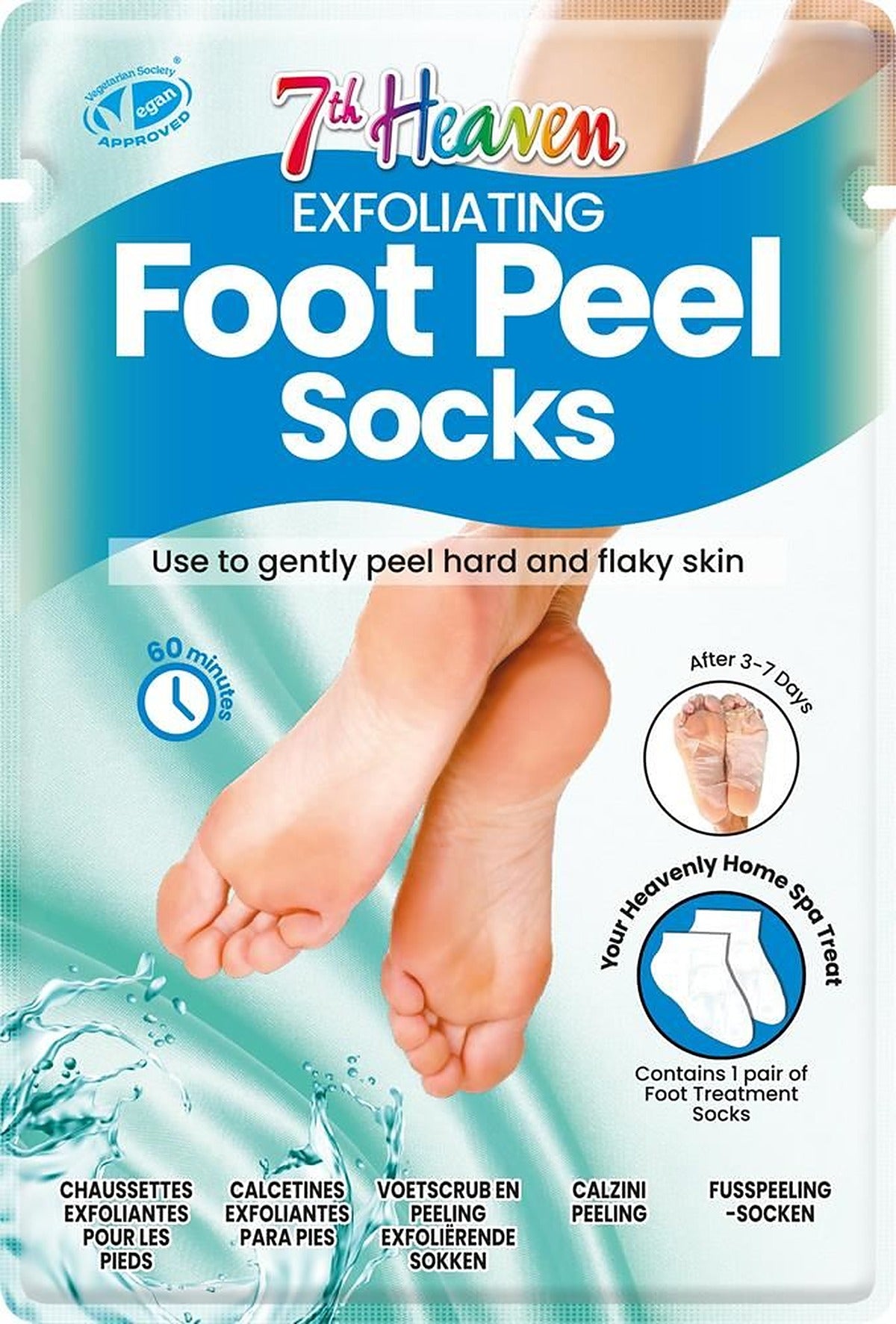 7th Heaven Exfoliating Foot Peel Socks - 12 Pack