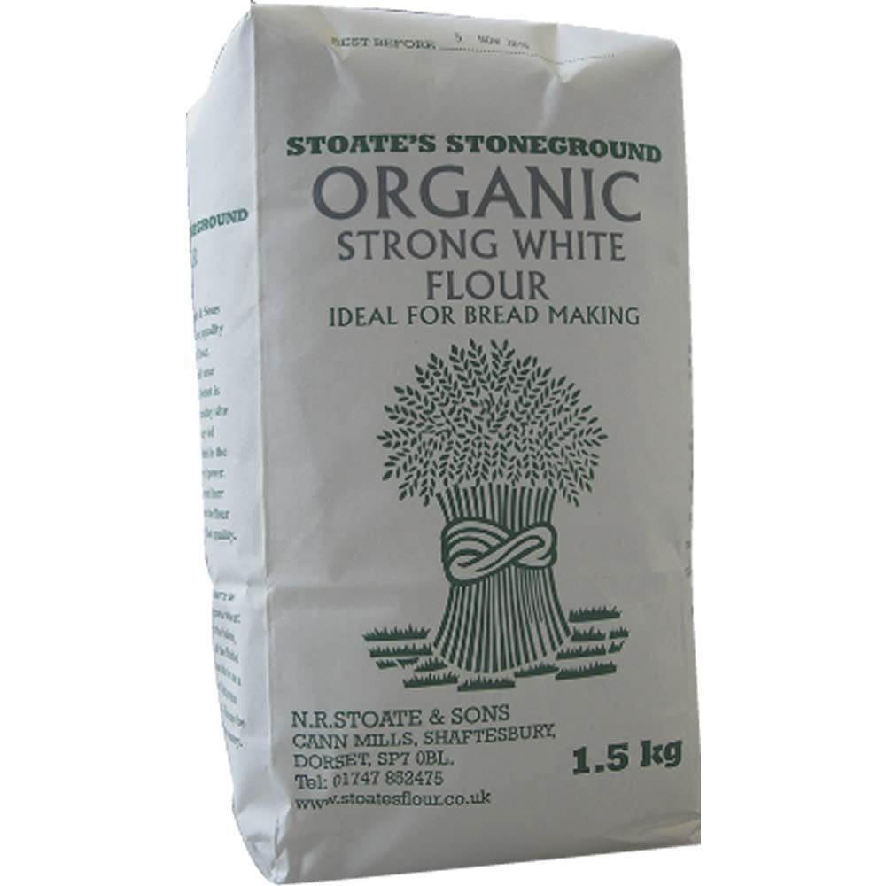 Stoates Flour Organic Stoneground Strong White Bread Flour 1.5KG