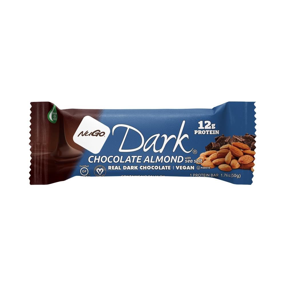 NuGo Vegan Dark Chocolate Almond High Protein Snack Bar 50g - 12 Pack