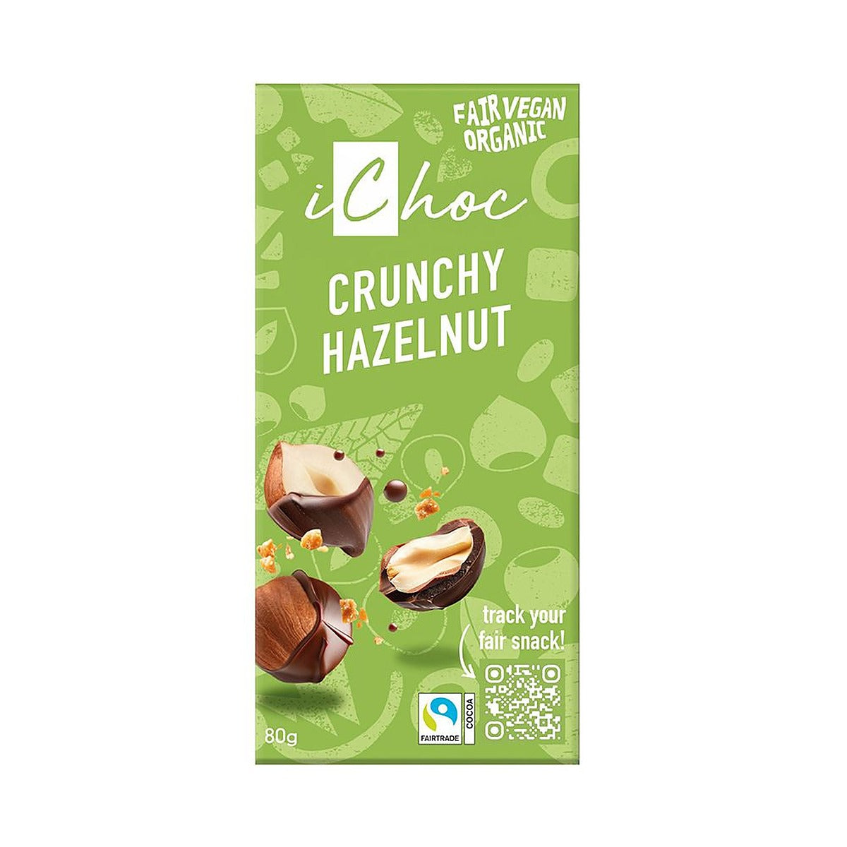 iChoc Crunchy Hazelnut Chocolate Vegan Organic 80g