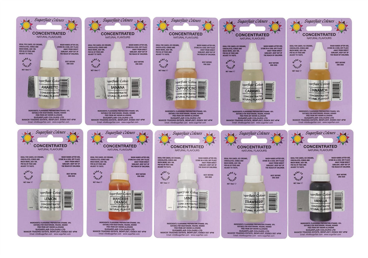 Sugarflair Concentrated NATURAL Food Flavours - 18ml