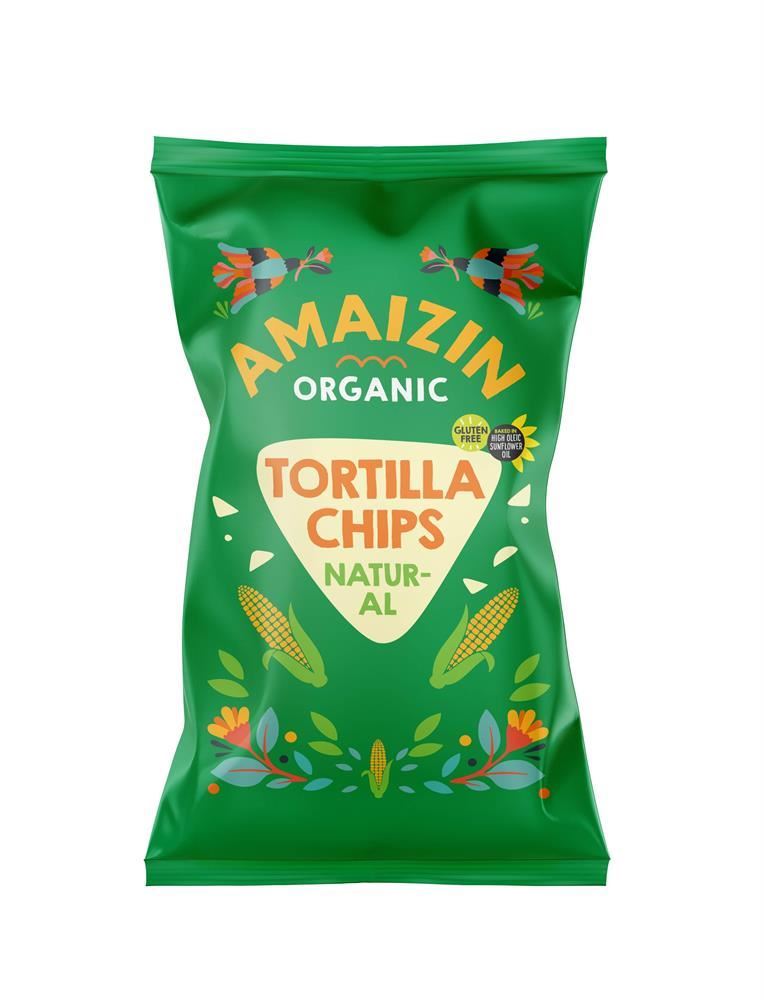 Amaizin Natural Corn Chips- Extra Value - Organic - 250g Bag - 10 Pack