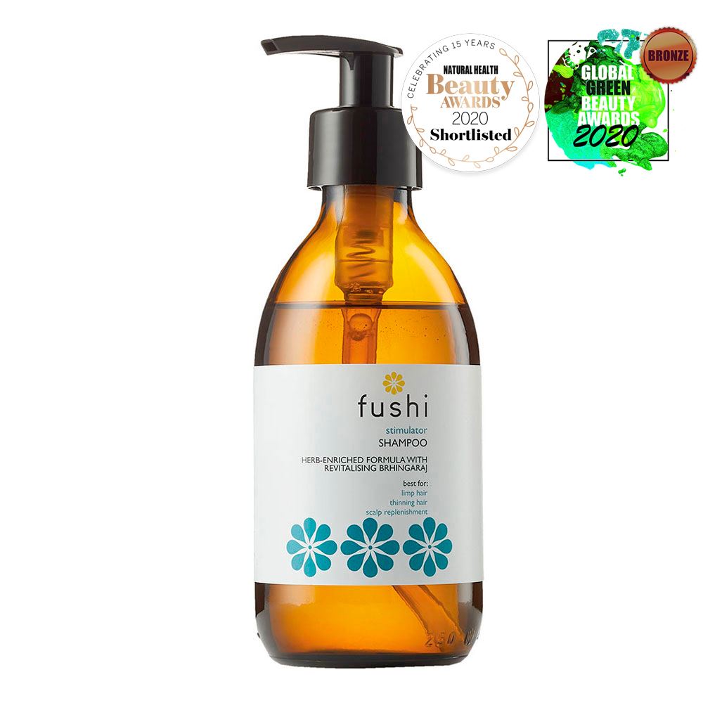 Fushi Wellbeing Stimulator Herbal Shampoo 230ml Glass Bottle