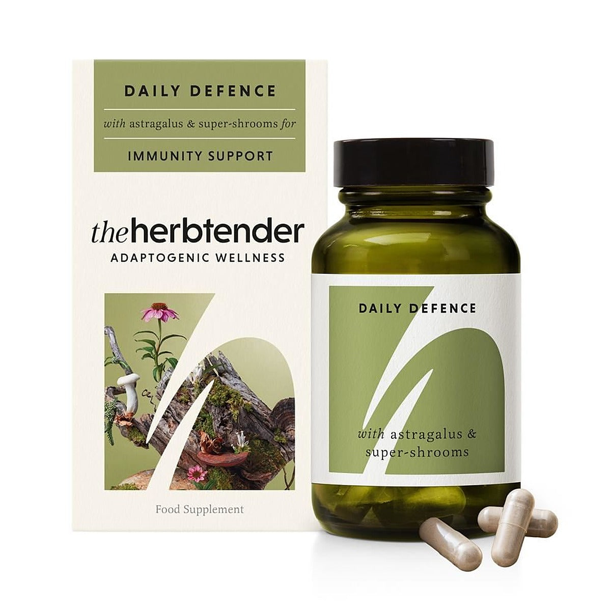 The Herbtender Daily Defence with Astragalus & Super-Shrooms 60 Capsules