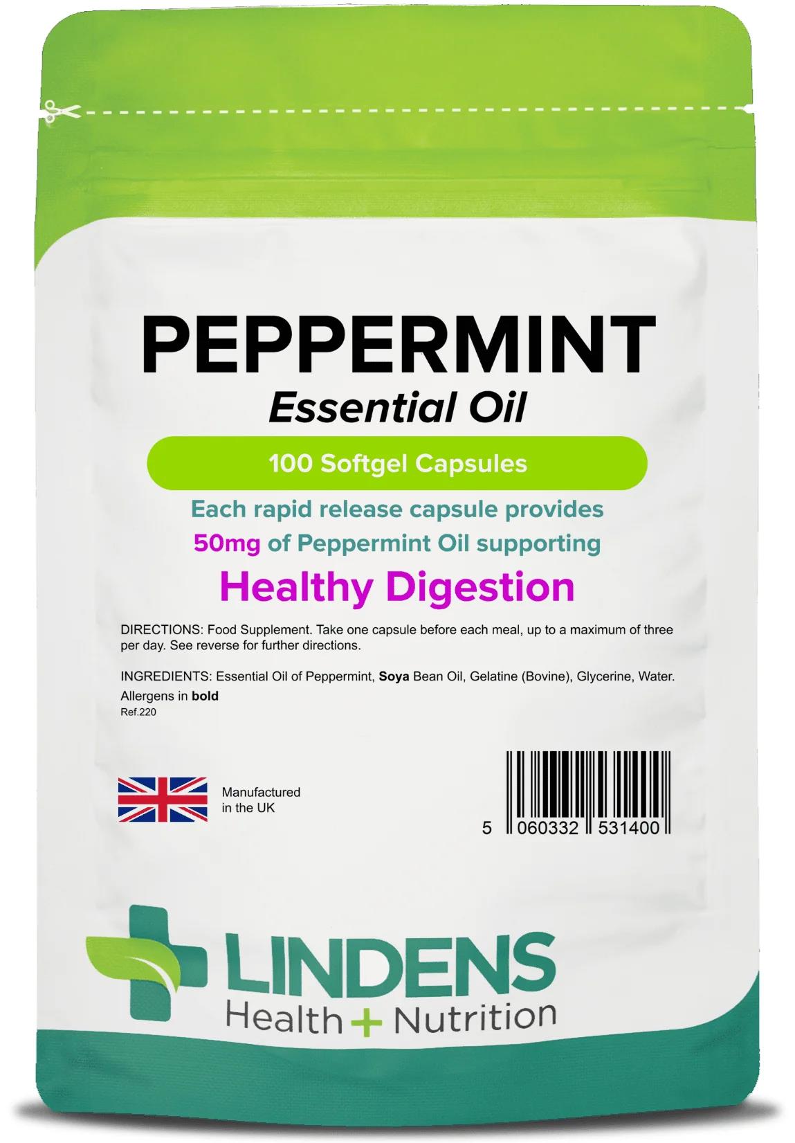 Lindens Peppermint Oil 50mg - 100 Capsules