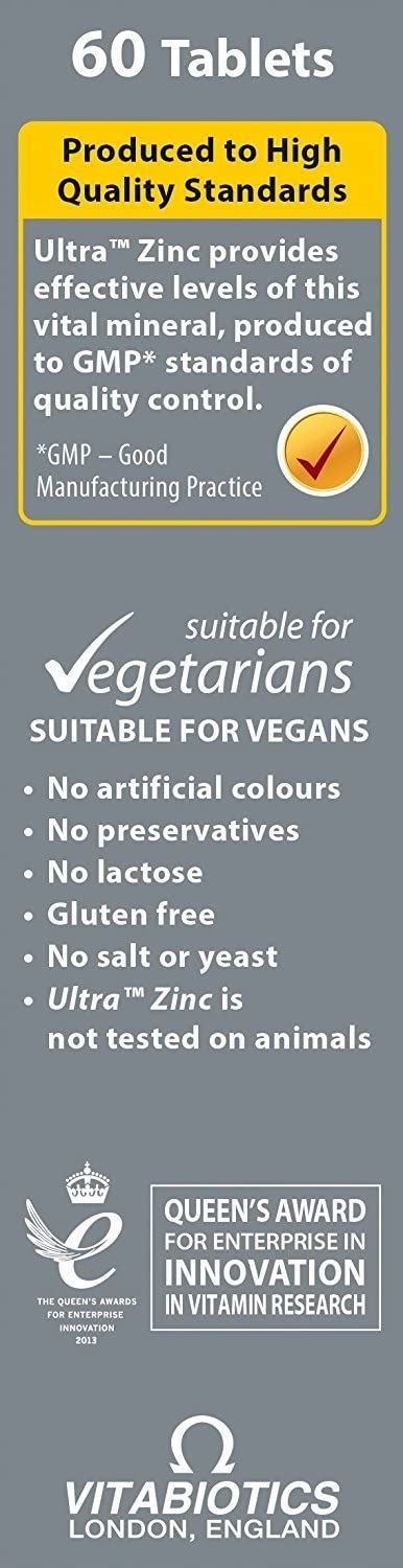 Vitabiotics Ultra Zinc 15mg with Copper - 60 Tablets