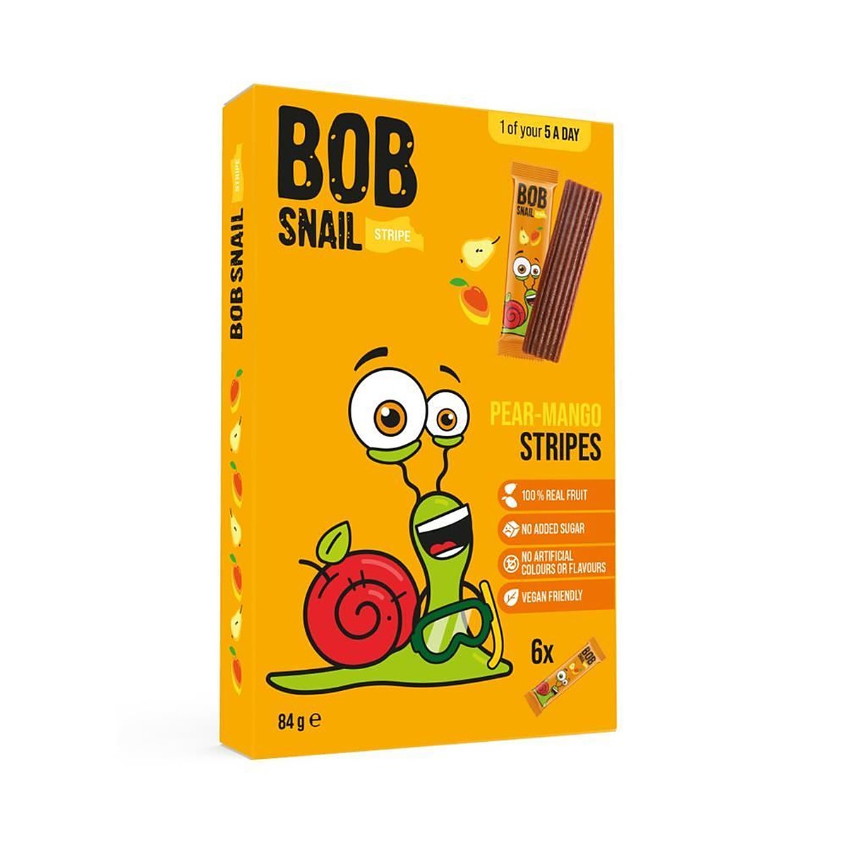 Bob Snail Fruit stripes Pear-Mango TM BOB SNAIL 84g - 7 Pack