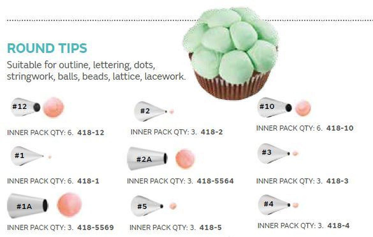Wilton Round Cake Decorating Nozzle Icing Tips