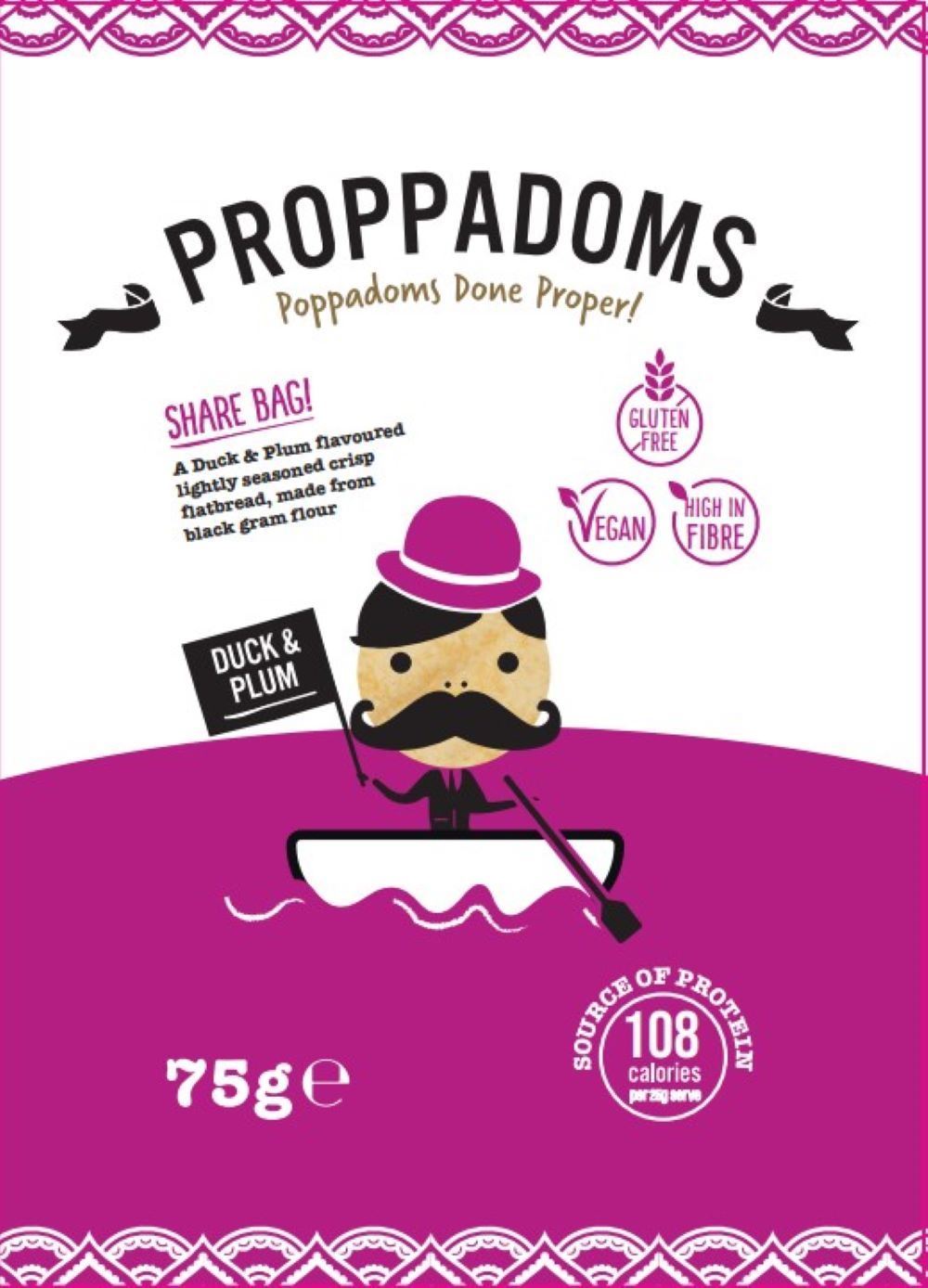 Proppadoms Duck & Plum Proppadoms 75g - 12 Pack