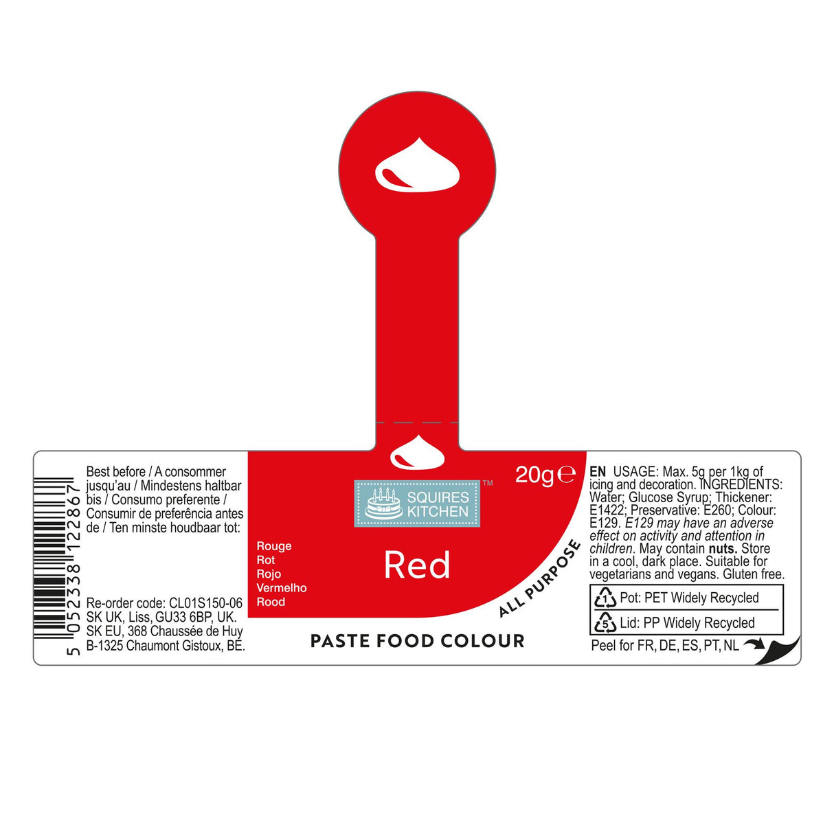 Squires Kitchen Food Colouring Paste Gel 20g - All Shades