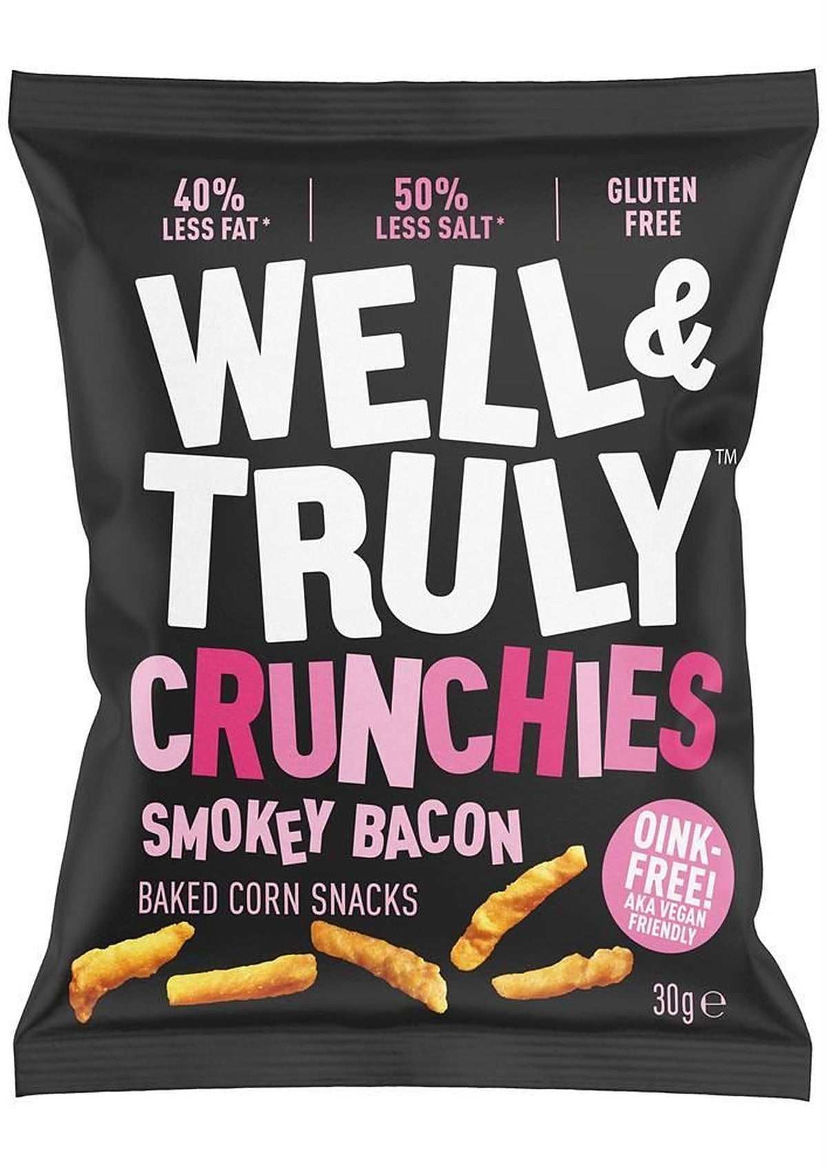 Well and Truly Crunchies Smokey Bacon 30g - 10 Pack