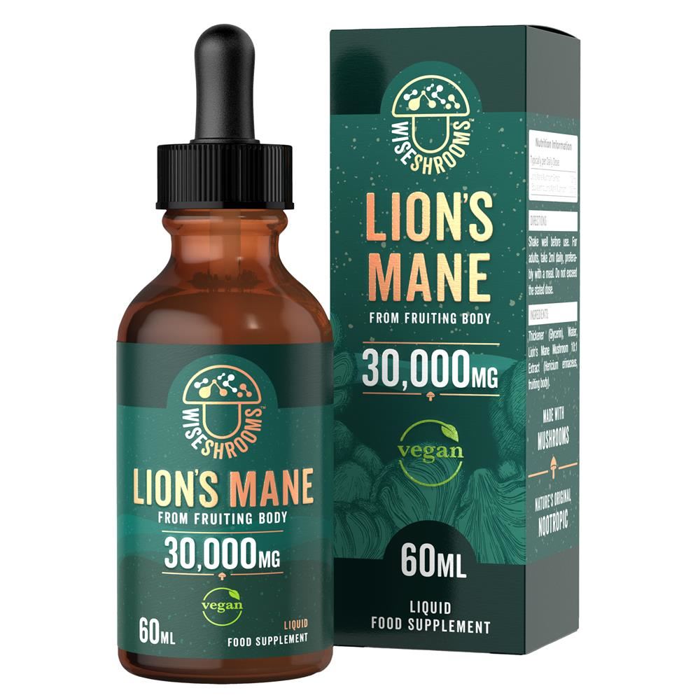 Wiseshrooms Lions Mane Mushroom 30000mg - 60ml Vegan Liquid