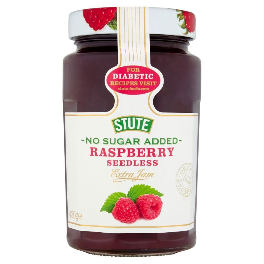 Stute No Sugar Added Raspberry Seedless Jam 430g