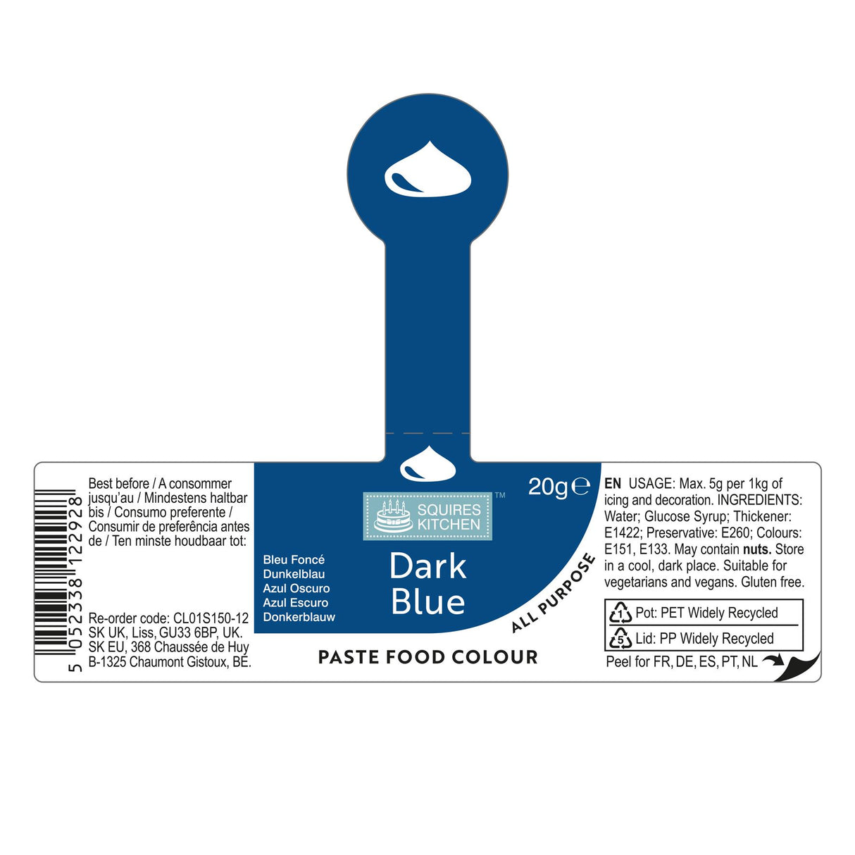 Squires Kitchen Food Colouring Paste Gel 20g - All Shades