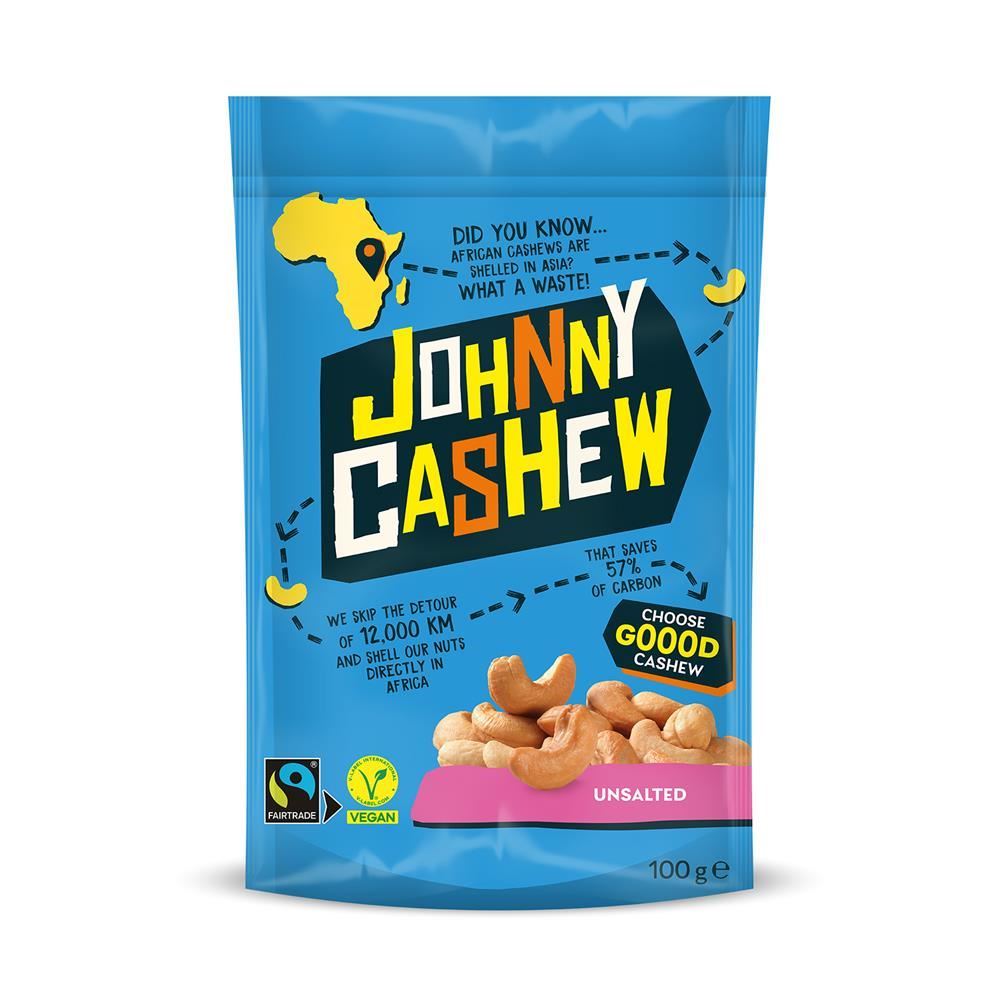 Johnny Cashew Roasted & Unsalted 100g - 8 Pack