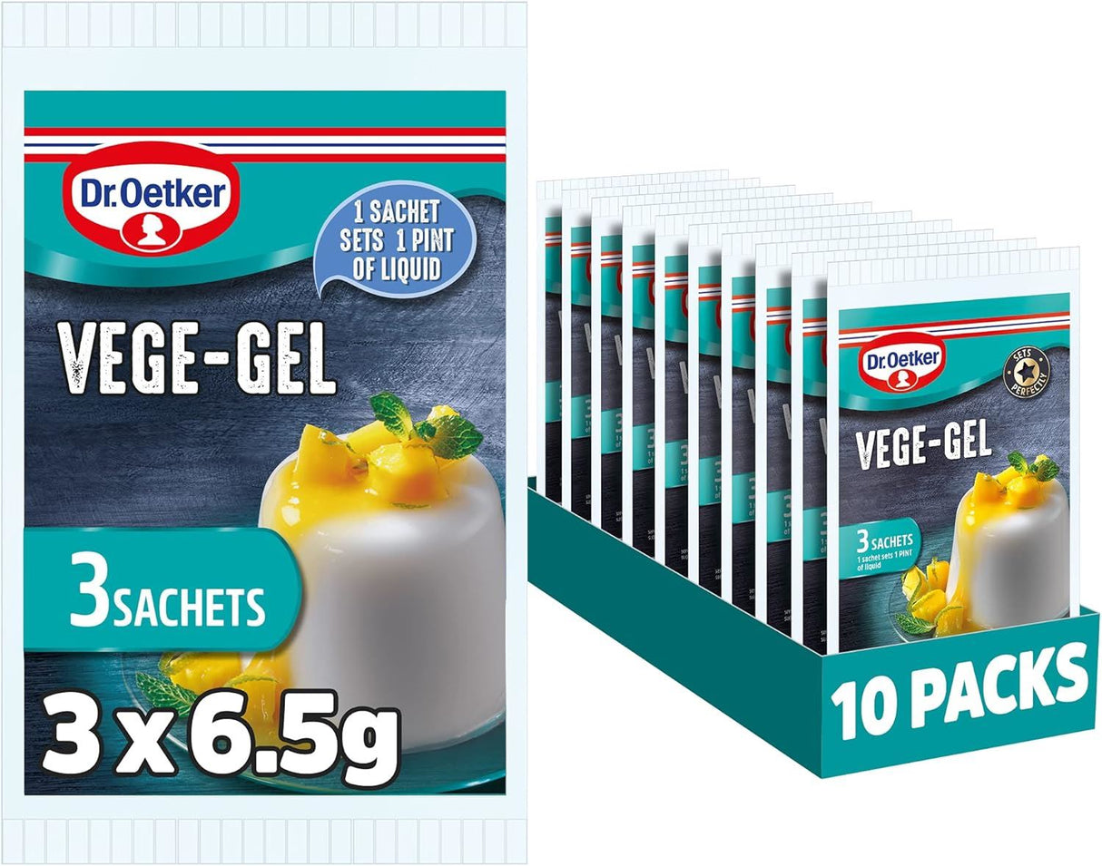 Dr. Oetker Vege-Gel Sachets 3 x 6.5g - Pack of 10
