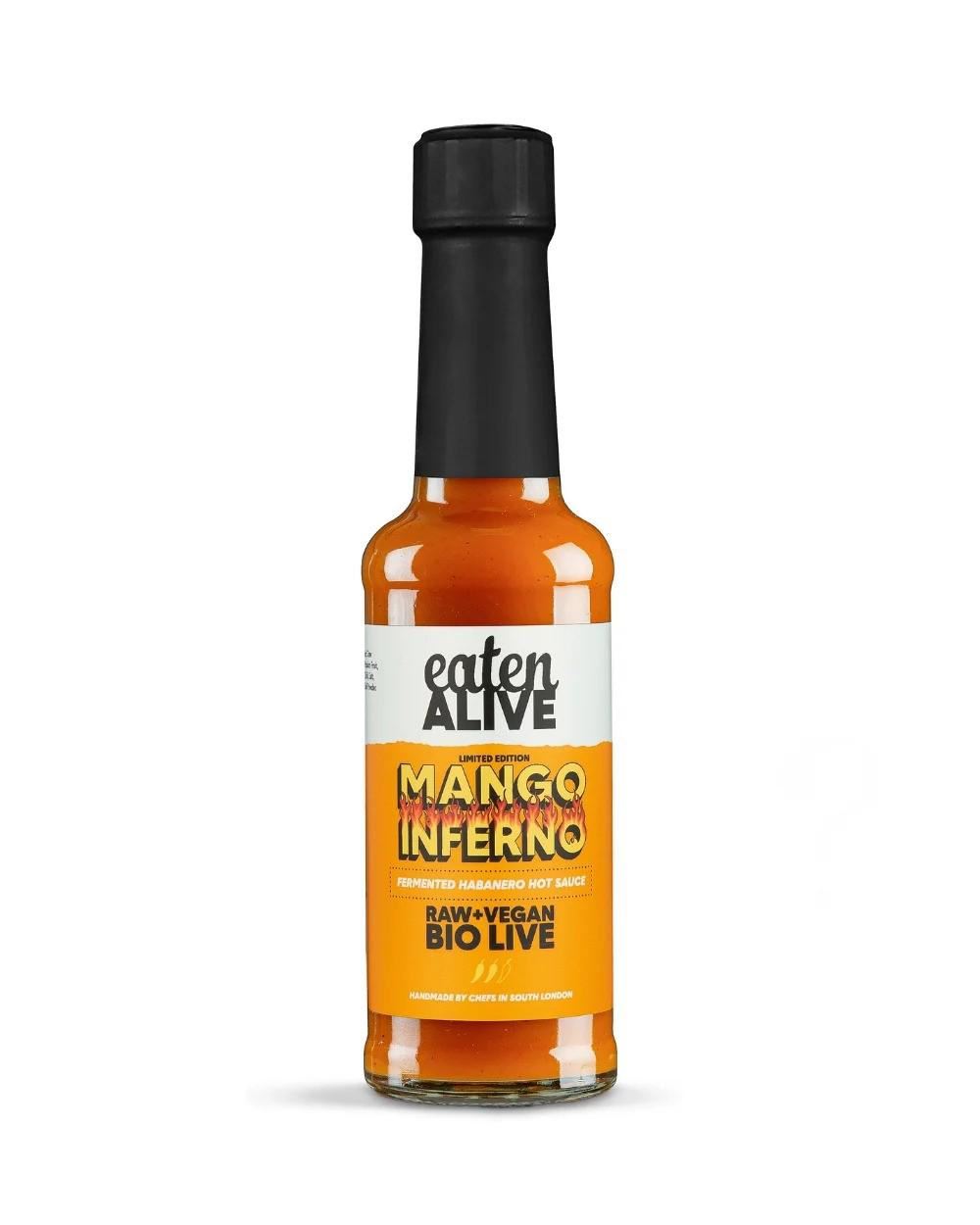 Eaten Alive Raw Fermented Mango Inferno Hot Sauce 150ml - 12 Pack