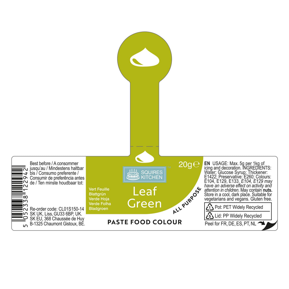 Squires Kitchen Food Colouring Paste Gel 20g - All Shades