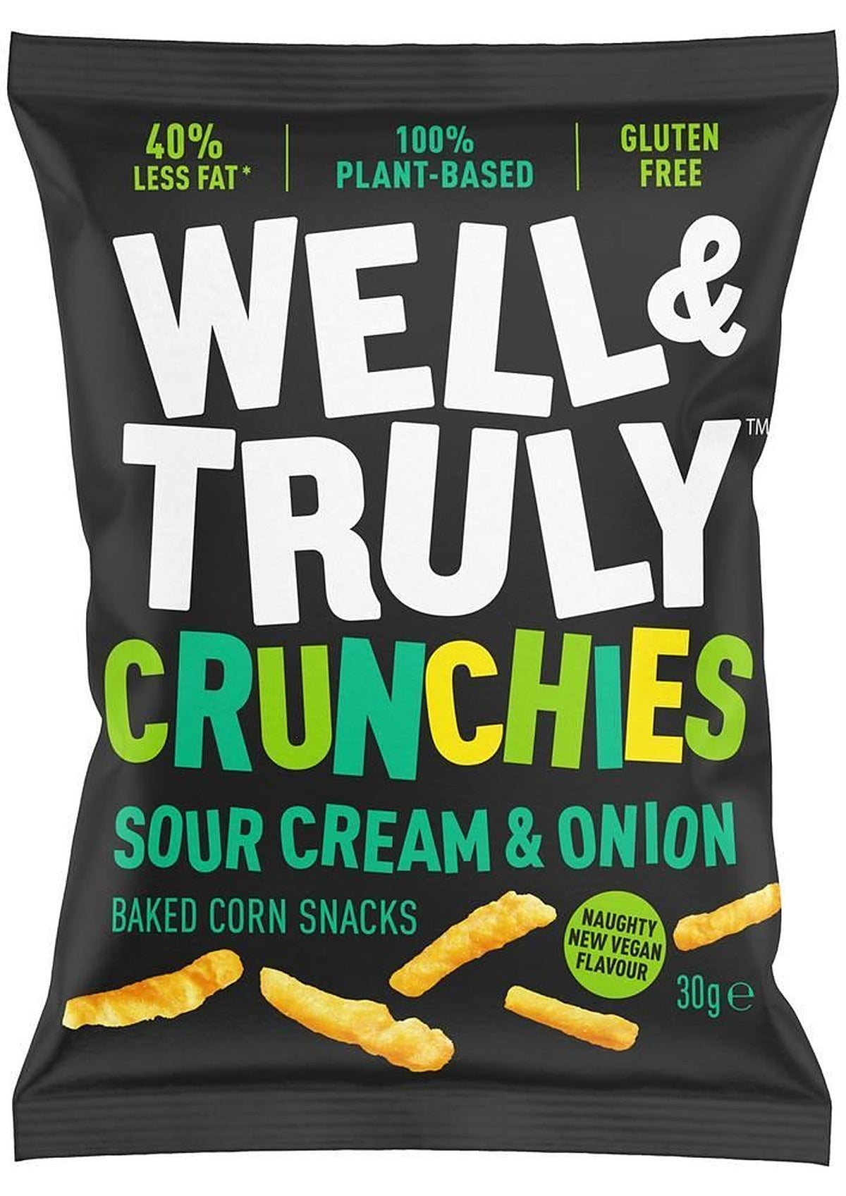 Well and Truly Sour Cream & Onion Crunchies Snack 30g - 10 Pack