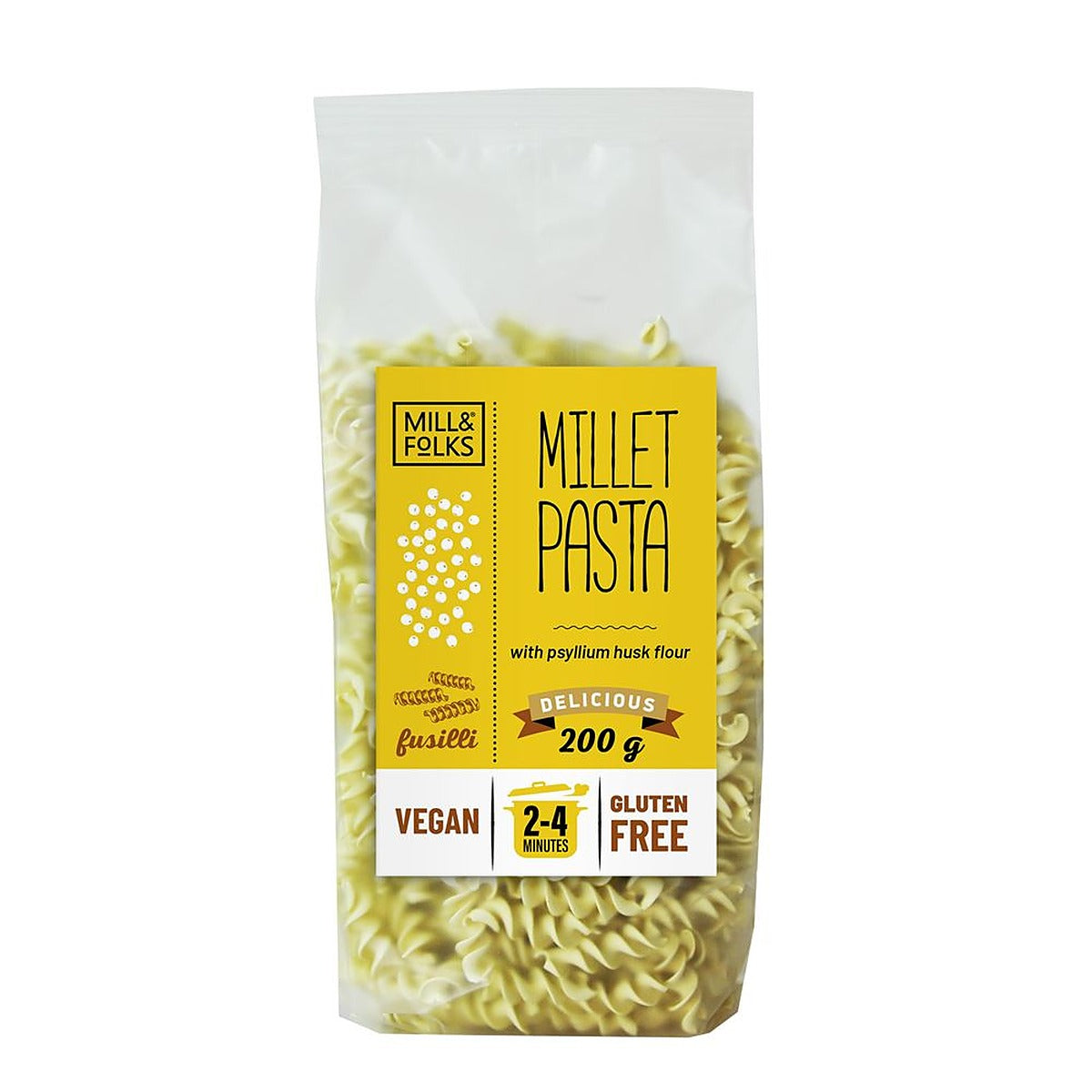 Mill & Folks llet pasta fusilli 200g Gluten free Vegan