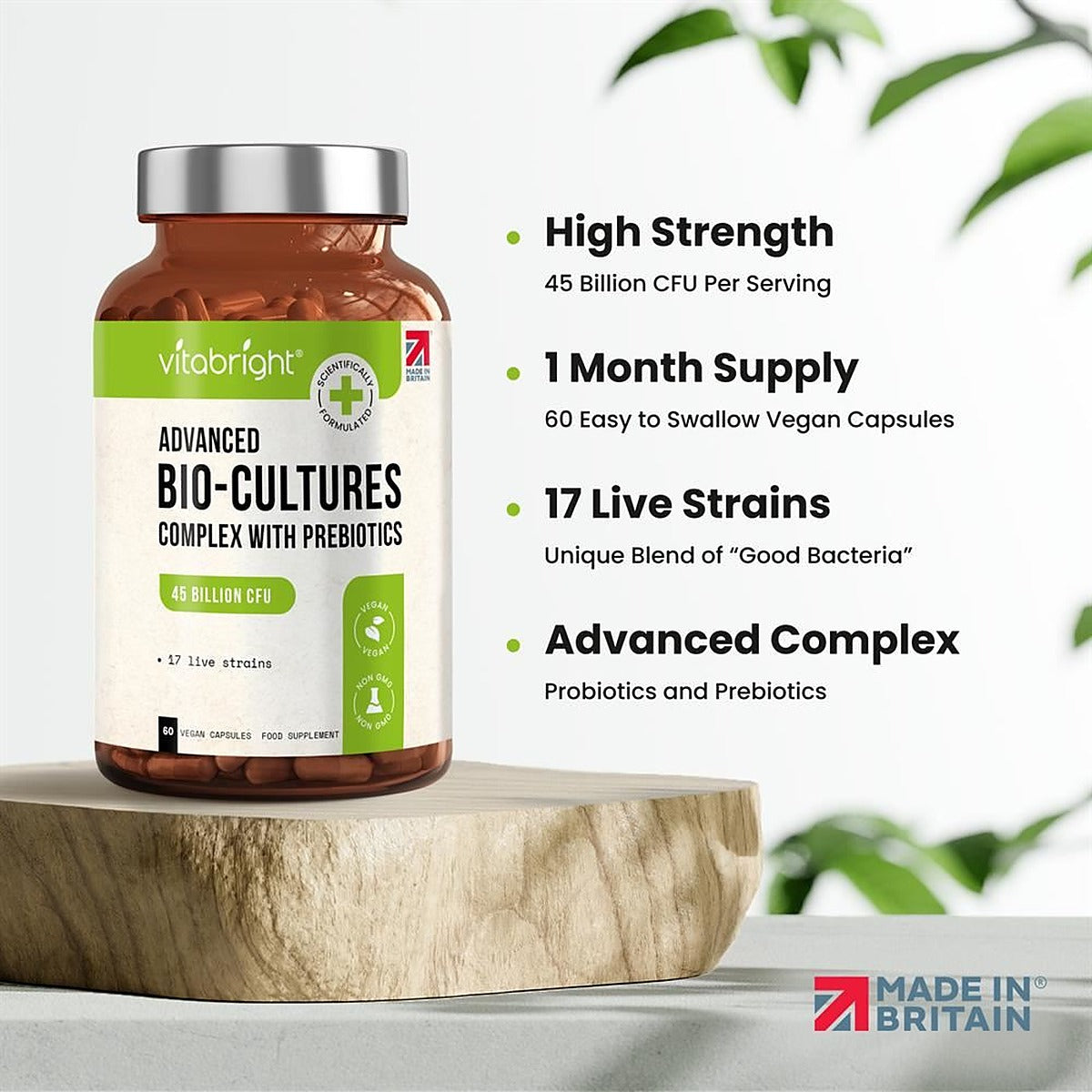Vitabright Bio Cultures Multi-strain Probiotics 60 Capsules