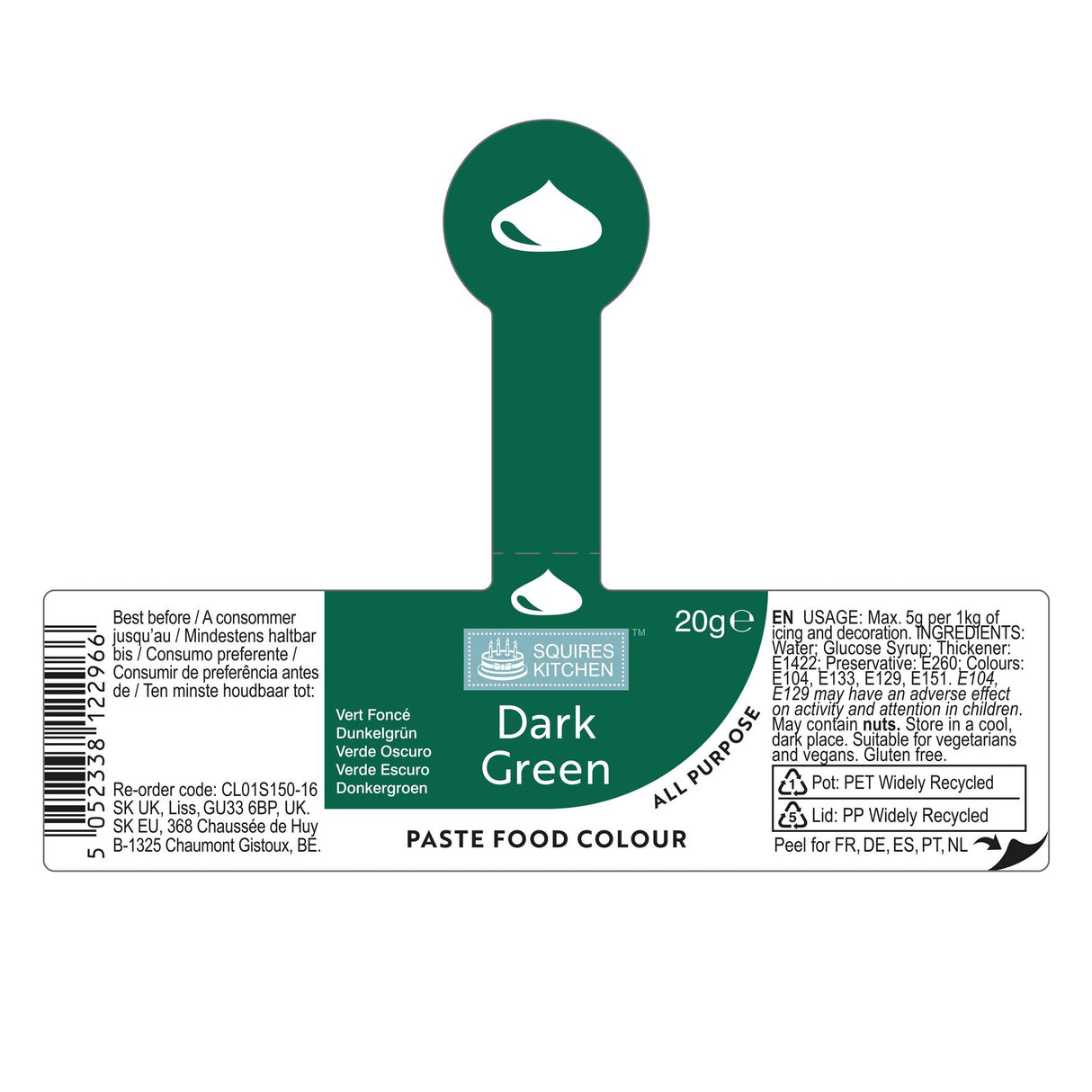 Squires Kitchen Food Colouring Paste Gel 20g - All Shades