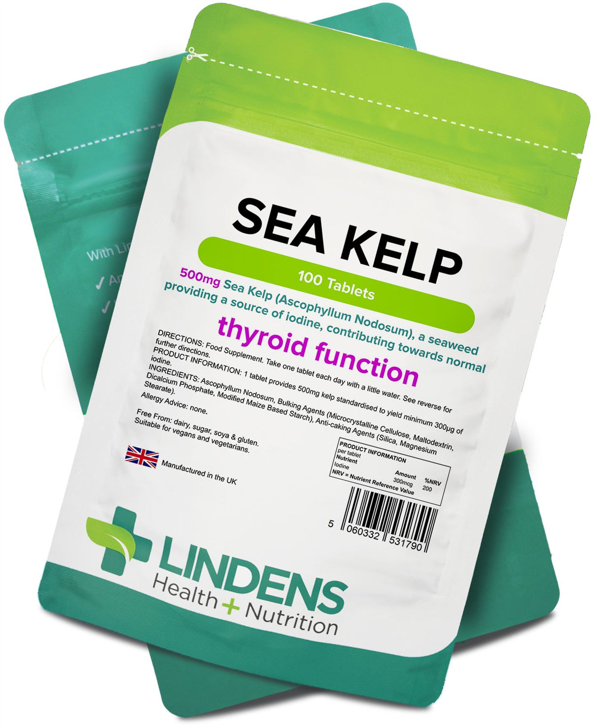 Lindens Kelp 500mg - 100 Tablets