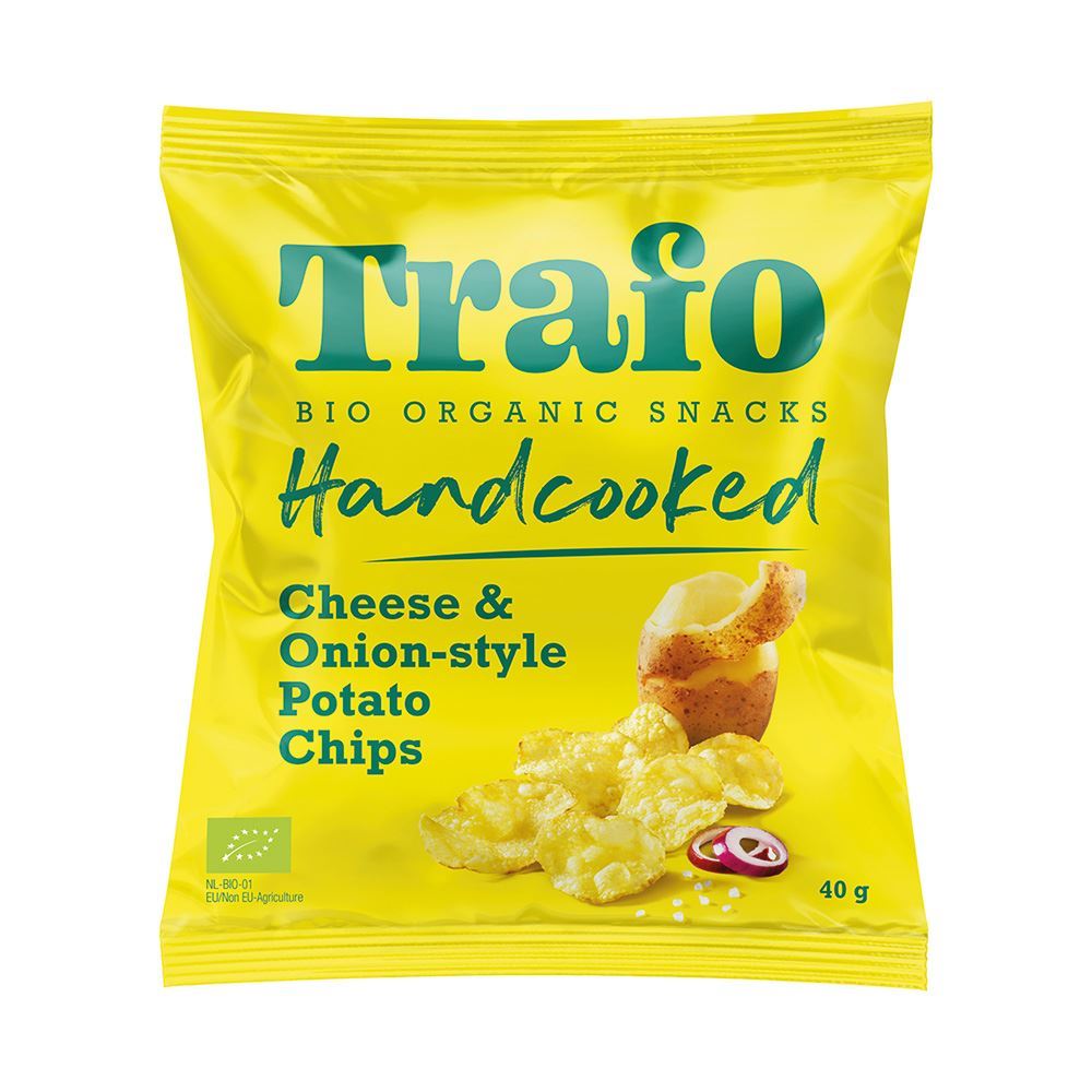 Trafo Organic Handcooked Crisps Cheese & Onion 40g - 15 Pack