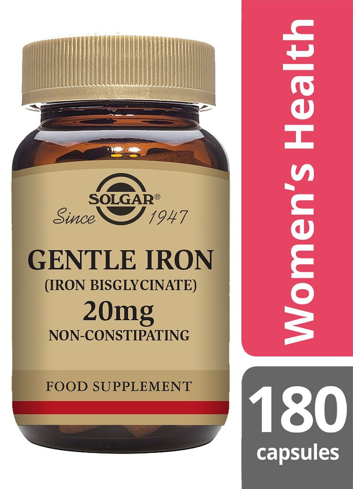 Solgar Gentle Iron (Iron Bisglycinate) 20 mg - 180 Vegicaps - image 2
