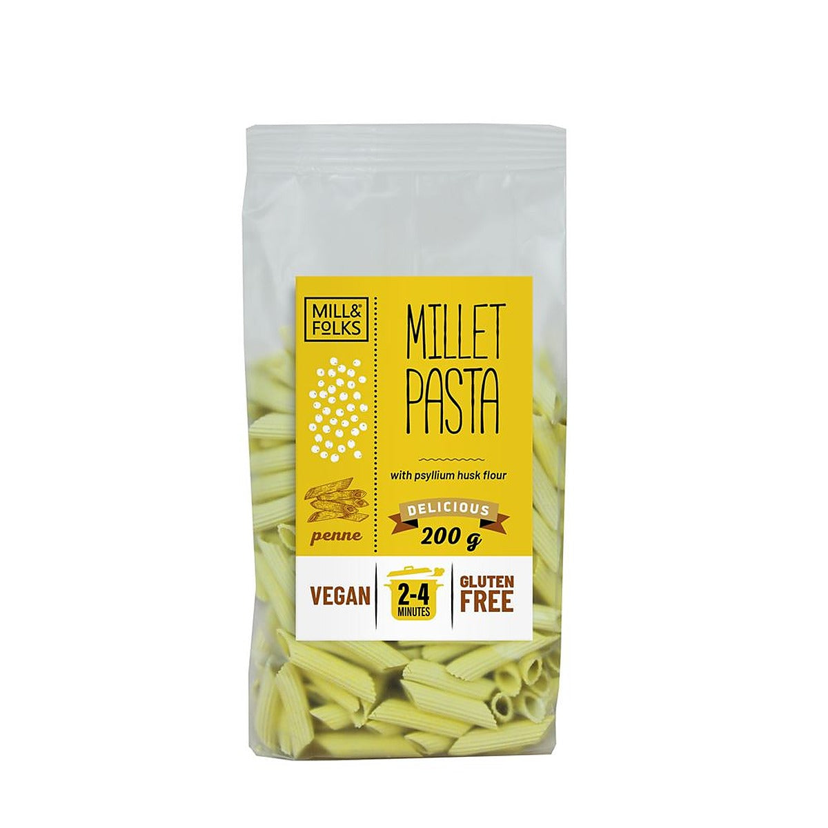 Mill & Folks llet pasta penne 200g Gluten free Vegan