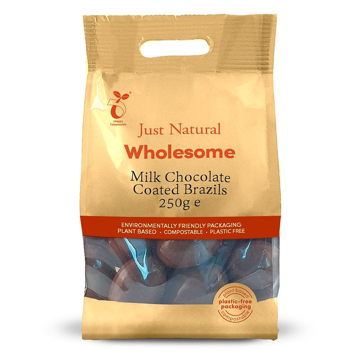 Just Natural Wholesome Milk Chocolate Coated Brazils 250g