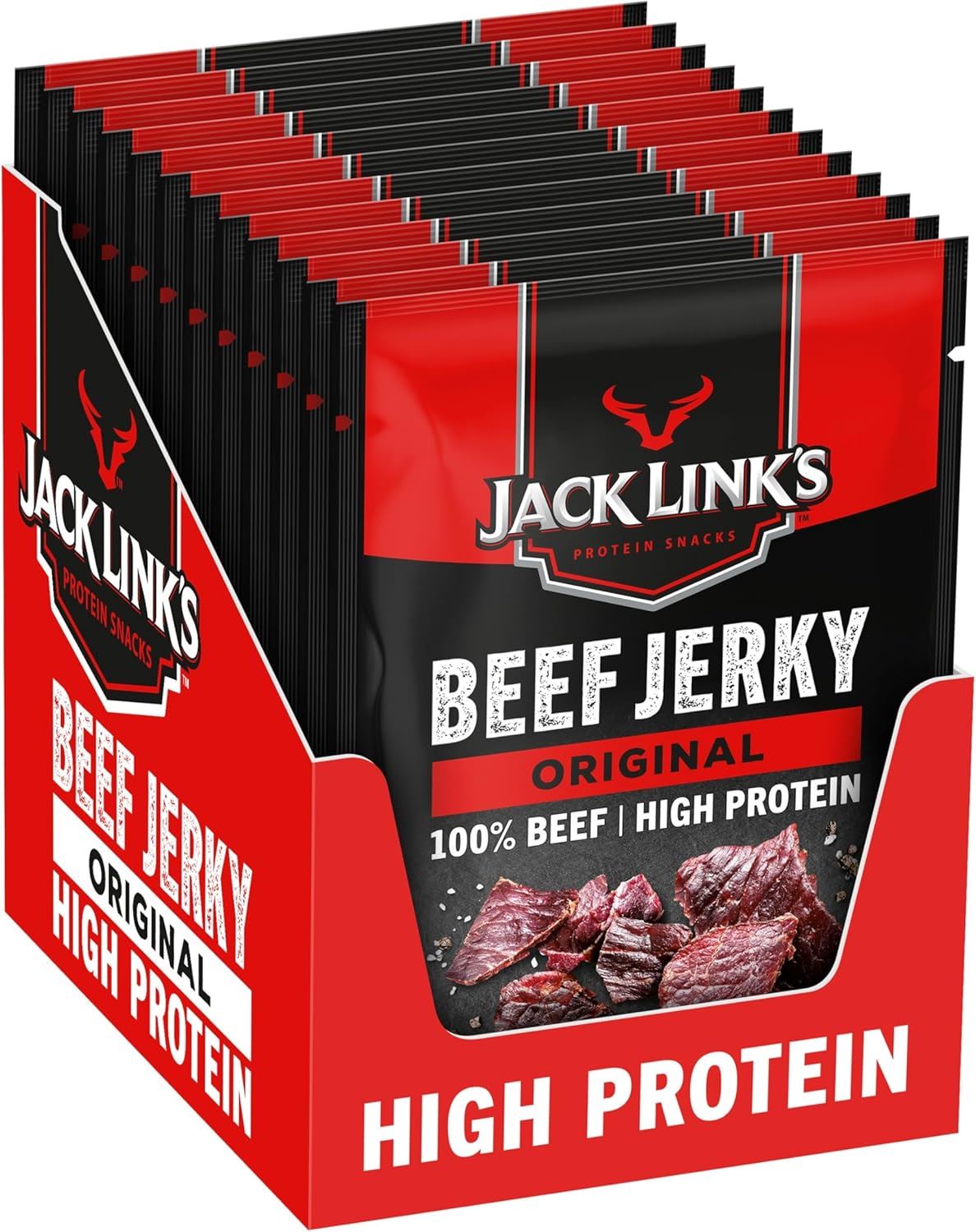 Jack Link's Protein Snacks Beef Jerky Original 60g - Pack of 12
