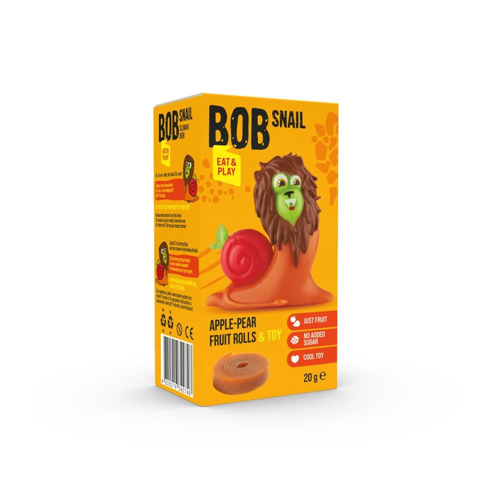 Bob Snail Eat & Play - 2 x 10g Fruit Rolls + Toy - 16 Pack