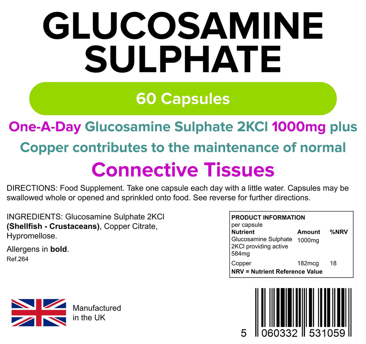 Lindens Glucosamine Sulphate 1000mg - 60 Capsules - image 2