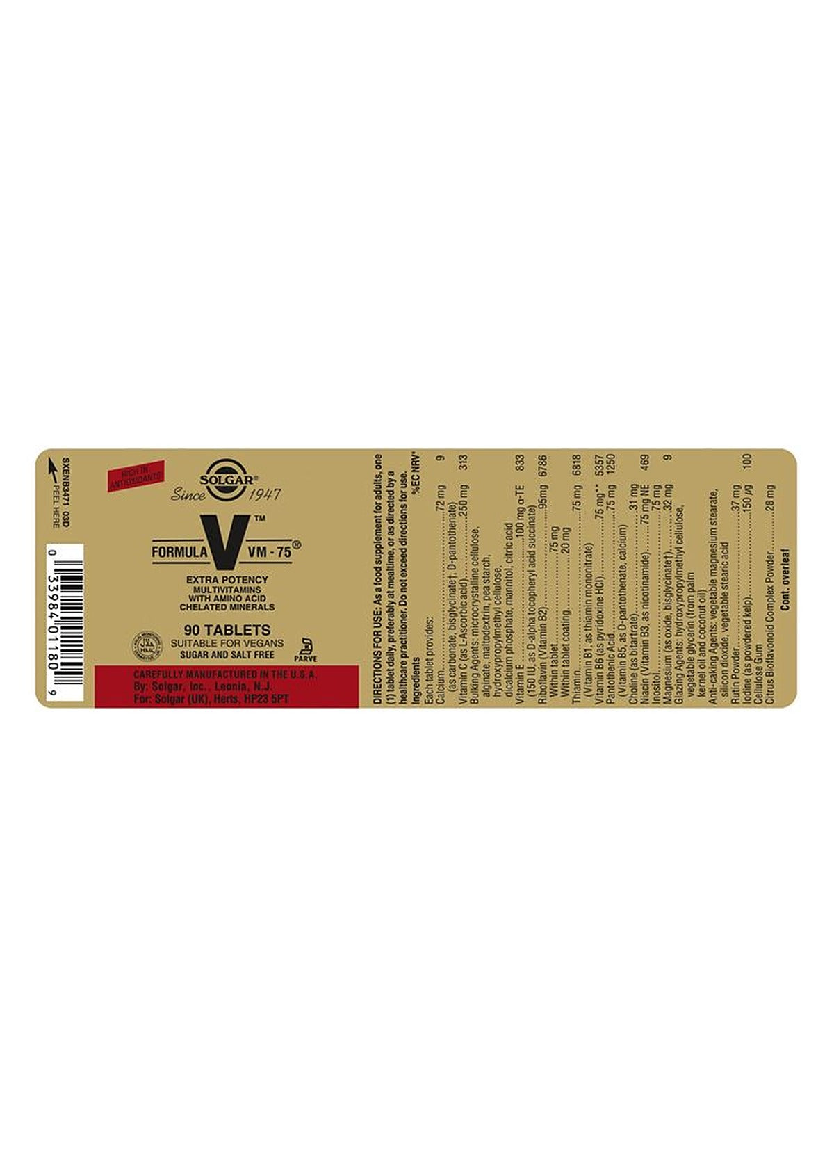 Solgar Formula VM-75 - 90 Tablets - image 3