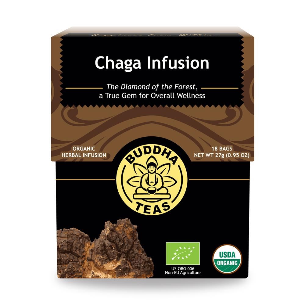 Buddha Teas Organic Chaga Mushroom Tea Infusion 18 tea bags