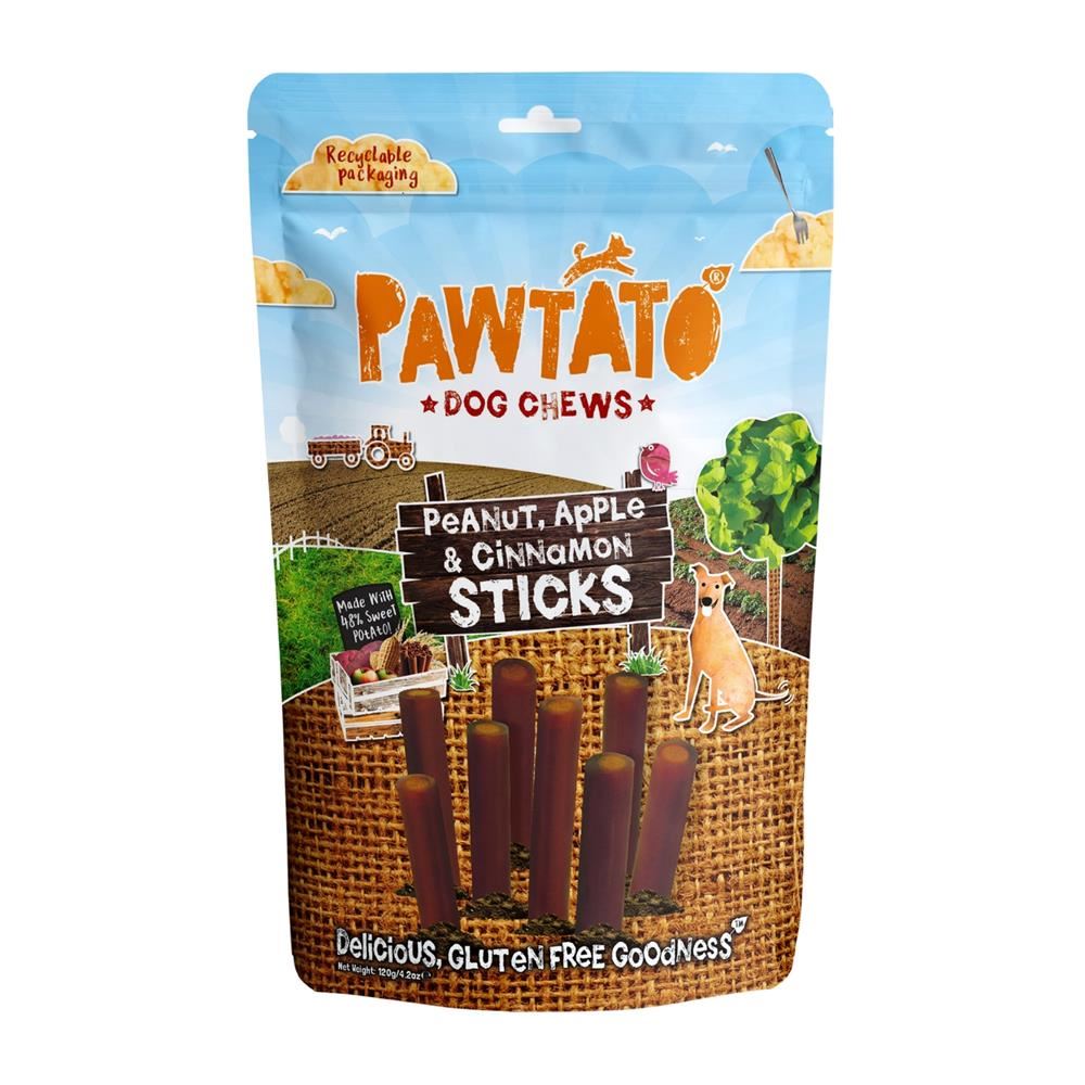 Benevo Pawtato Sticks w/Peanut Apple & Cinnamon 120g - 6 Pack