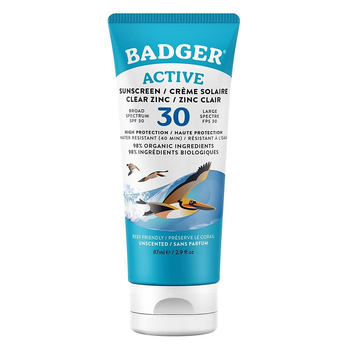 Badger Sunscreen Clear Zinc SPF 30 87ml